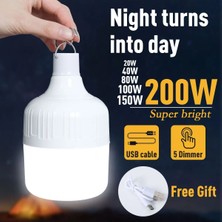 Xiyu Shop 40W Taşınabilir Kamp Işıkları Acil Durum Ampul Yüksek Güç Çadır Aydınlatma Şarj Edilebilir LED Fener Kanca Kamp Balıkçılık Için Bahçe Lambası (Yurt Dışından)