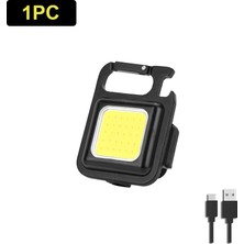 Xiyu Shop 1 Bilgisayar Mini Cob LED El Feneri Anahtarlık Işık Çok Fonksiyonlu Taşınabilir Lamba USB Şarj Acil Durum Işıkları Açık Çalışma Kamp Feneri (Yurt Dışından)