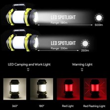 Xiyu Shop Dış Mekan LED Kamp Lambası Taşınabilir Fener El Feneri Şarj Edilebilir Su Geçirmez Acil Çalışma Işığı Projektör Spot Işığı Torch (Yurt Dışından)