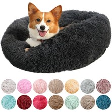 Shanhua Shop Beyaz Stil M-60CM Pet Yatak Köpek Kedi Yuvarlak Sıcak Uyku Mat Uzun Peluş Köpek Yastık Taşınabilir Kedi Malzemeleri Kediler Yuva Kanepe Köpek Aksesuarları (Yurt Dışından)