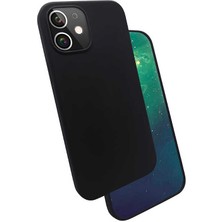 Alan Tech iPhone 12 Mini Uyumlu Zore Silk Silikon-Siyah