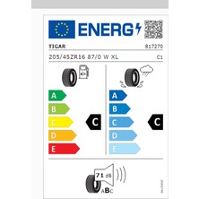 Tigar 205/45 R16 87W Xl High Performace Oto Yaz Lastiği ( Üretim Yılı: 2024)