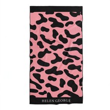 Helen George New Land Siyah Pembe OVERSIZE Plaj Havlusu