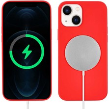 Alan Tech iPhone 13 Uyumlu Zore Silksafe Wireless Kapak-Kırmızı