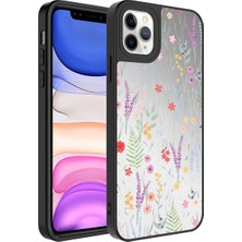 Alan Tech iPhone 11 Pro Max Uyumlu Aynalı Desenli Kamera Korumalı Parlak Zore Mirror Kapak-Dallar