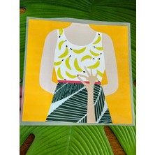 Gönülden Tasarım 18X18 cm Ütü Ile Yapışan  Muzlu Tişörtlü Transfer Baskı Arma