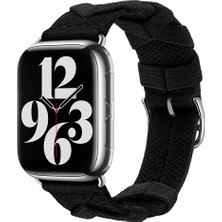 Alan Tech Watch 38MM Uyumlu Zore Krd-97 Sarmal Örgü Tasarımlı Kordon-Koyu Siyah