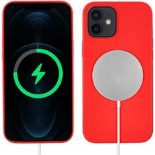 Alan Tech iPhone 12 Mini Uyumlu Zore Silksafe Wireless Kapak-Kırmızı