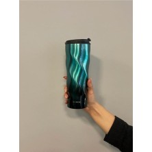 Le murano Cırcular Çelik Termos 500 Ml Degrade Petrol Mavisi