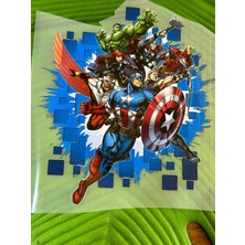 Gönülden Tasarım 16X13 cm Ütü Ile Yapışan Süper Kahramanlar Transfer Baskı Arma