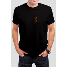 T-35 Aslan Leon Baskılı Siyah Unisex Tişört C385