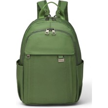 21K - Barcelona Saten Kumaş Kadın Sırt Çantası BC2113 - Koyu Yeşil