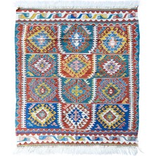 Soho Antiq Mimoza Etnik Desenli El Dokuma Yün Kavak Kilim 111X125 cm