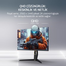 GamePower Royal V40 27" RGB 240Hz 0.5Ms 2K QHD Flat IPS Pivot 2xUsb 3.0 HDR400 FreeSync, Gsync Gaming Monitör (Sıfır Ölü Piksel Garantili)