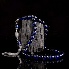 İnan Tesbih 925 Ayar Gümüş Püsküllü Faset Kesim Arpa Damla Kehribar Tesbih