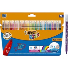 Bic Kids Kuru Boya 24 Lü +Pastel Boya 24 Lü+Keçeli Kalem 24 Lü