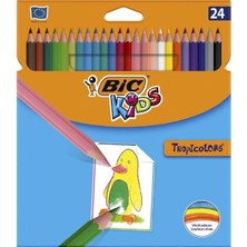 Bic Kids Kuru Boya 24 Lü +Pastel Boya 24 Lü+Keçeli Kalem 24 Lü