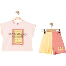 Miniğimin Cicileri Tenis Desen Çift Renkli Şortlu takım - Sarı