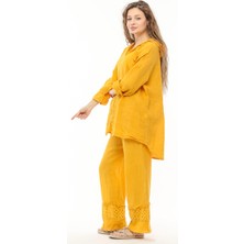 İTALYAN FİSTO DETAYLI KETEN PANTOLON kAPÜŞONLU CEKET TAKIM