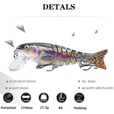 Tlg Shop HS014-Q-135MM Tarzı G Batan 8 Segements Çok Eklemli Swimbait Minnow Balıkçılık Lures Mandarin Fke Levrek Deniz Gölleri Nehir Göletinde (Yurt Dışından)