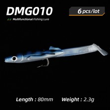 Tlg Shop DMG010-80MM-2.3G Stili Ardea Siyah Minnow G Jigging Kanca Döndür Silikon Yem Swimbait Wobblers Bas Jighead Baitfishing Olta Takımı (Yurt Dışından)