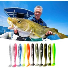 Tlg Shop E-50PCS Tarzı 55MM mm Yumuşak Balıkçılık Cazibesi Yapay Silikon Alabalık Shad Sazan Solucan Batan Yemler T Kuyruk Jig Wobblers Balıkçılık Lures Mücadele (Yurt Dışından)