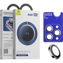 Blueo B Sapphire Lens iPhone 15 Pro Uyumlu 9Mohs Kristal Görüntü Safir Kamera Lens Koruyucu