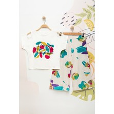 Miniğimin Cicileri Dreams Kapri Pantolonlu takım - Beyaz