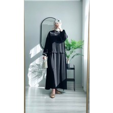 Wedof Design Krep Ikili Takım Etek Bluz Modest Takım