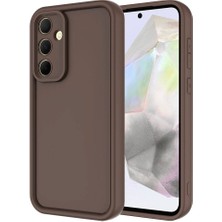 Case 4u Galaxy A35 Kılıf Kamera Korumalı Ananas Kapak Kahverengi