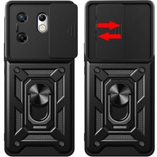 Case 4u Infinix Zero 30 4g Kılıf Magnetik Standlı Kamera Korumalı Sürgülü Vega Kapak Siyah