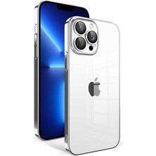 Zeyline Apple iPhone 12 Pro Uyumlu Kamera Korumalı Renkli Çerçeveli Zore Garaj Kapak-Gümüş