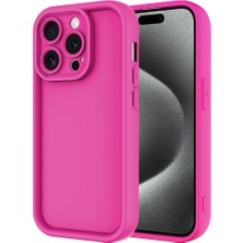 Case 4u Apple iPhone 15 Pro Kılıf Kamera Korumalı Ananas Kapak Koyu Pembe