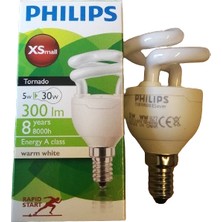 Philips 5W Spiraltasarruflu Mini Ampul E14 Sarı Işık 6lı Paket