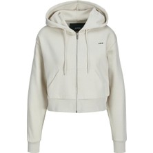 Jjxx 12258450 Jxalfa Reg Ls Every Logo Zip Hood Swt Sn Bej