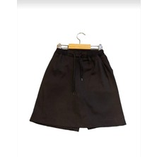 Fires Giyim Kız Çocuk Beli Ribanalı Kanvas Keten Şort Etek