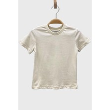 Woorage Mojo Unisex Çocuk Basic Kısa Kol Tshirt 5372 Krem