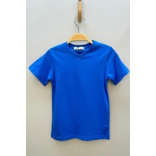 Woorage Erkek Çocuk Basic Kısa Kol T-Shirt 9187 Saks