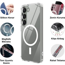 CepStok Samsung Galaxy S23 Magsafe Uyumlu Şeffaf Telefon Kılıfı