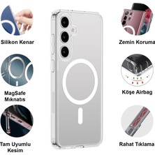 CepStok Samsung Galaxy S24 Magsafe Uyumlu Şeffaf Telefon Kılıfı