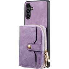 Cool-M Samsung Galaxy A35 5g Pu Deri+Pc+Tpu Telefon Fermuarlı Cüzdan Retro Kapak (Yurt Dışından)