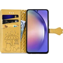 Cool-M Samsung Galaxy A55 5g Manyetik Telefon Kılıfı Kayışlı Deri Damla Korumalı Kapak (Yurt Dışından)