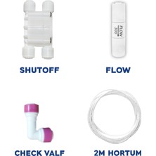 Pluskıt Su Arıtma Cihazı Yenileme Kiti Shut Off - Flow - Check Valf - Hortum Quick