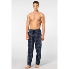 Cacharel Ekoseli Erkek Tek Alt Pijama, Cep Detaylıdır, %95 Pamuk %5 Likralı