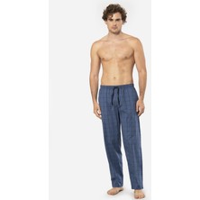 Cacharel Ekoseli Erkek Tek Alt Pijama, Cep Detaylıdır, %95 Pamuk %5 Likralı