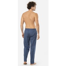 Cacharel Ekoseli Erkek Tek Alt Pijama, Cep Detaylıdır, %95 Pamuk %5 Likralı