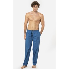 Cacharel Ekoseli Erkek Tek Alt Pijama, Cep Detaylıdır, %95 Pamuk %5 Likralı