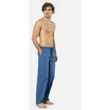 Cacharel Ekoseli Erkek Tek Alt Pijama, Cep Detaylıdır, %95 Pamuk %5 Likralı