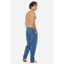 Cacharel Ekoseli Erkek Tek Alt Pijama, Cep Detaylıdır, %95 Pamuk %5 Likralı