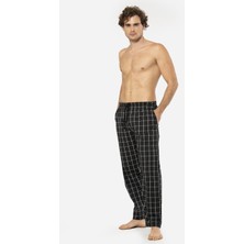 Cacharel Ekoseli Erkek Tek Alt Pijama, Cep Detaylıdır, %95 Pamuk %5 Likralı